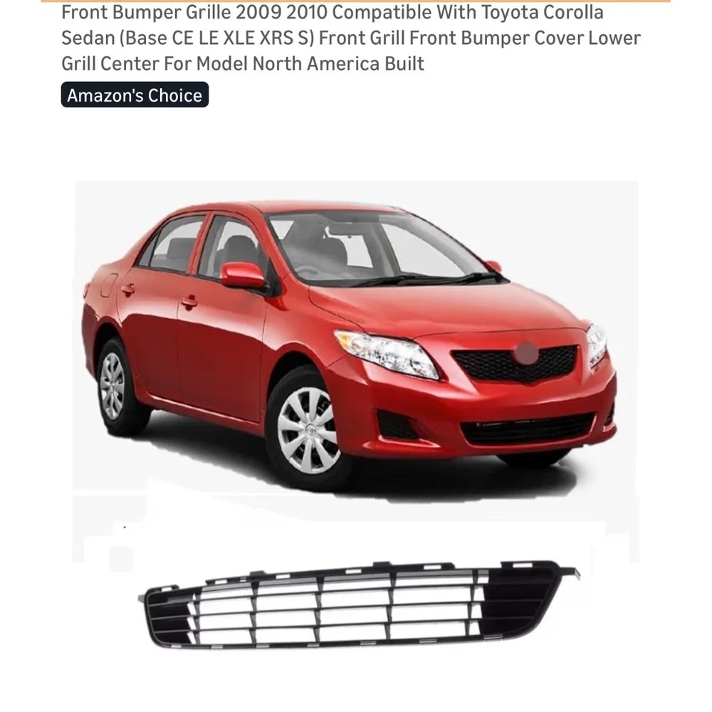 Front Bumper Grille for Toyota Corolla 2009 2010 Sedan Lower New